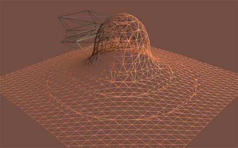 OncelesGL Screenshot - one metaball wireframe view